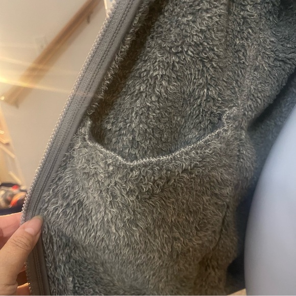 Uniqlo Fluffy Yarn Fleece Full Zip Jacket Gray Teddy Sherpa Size M - Picture 6 of 12
